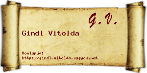 Gindl Vitolda névjegykártya